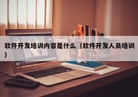 软件开发培训内容是什么（软件开发人员培训）