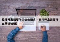 软件开发需要学习哪些语言（软件开发需要什么基础知识）