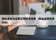 网站建设与运营公司财务预算（网站运营财务分析）