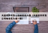 大连软件开发公司哪家实力强（大连软件开发公司哪家实力强一些）