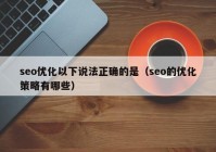 seo优化以下说法正确的是（seo的优化策略有哪些）