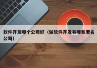 软件开发哪个公司好（做软件开发有哪些著名公司）