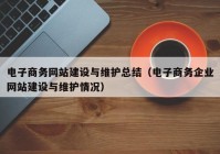 电子商务网站建设与维护总结（电子商务企业网站建设与维护情况）