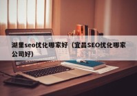 湖里seo优化哪家好（宜昌SEO优化哪家公司好）