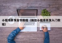 小程序开发自学教程（微信小程序开发入门教程）