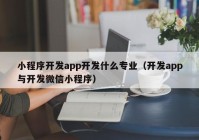 小程序开发app开发什么专业（开发app与开发微信小程序）