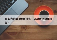 有实力的seo优化排名（SEO优化公司排名）