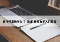 软件开发教学入门（软件开发自学入门教程）